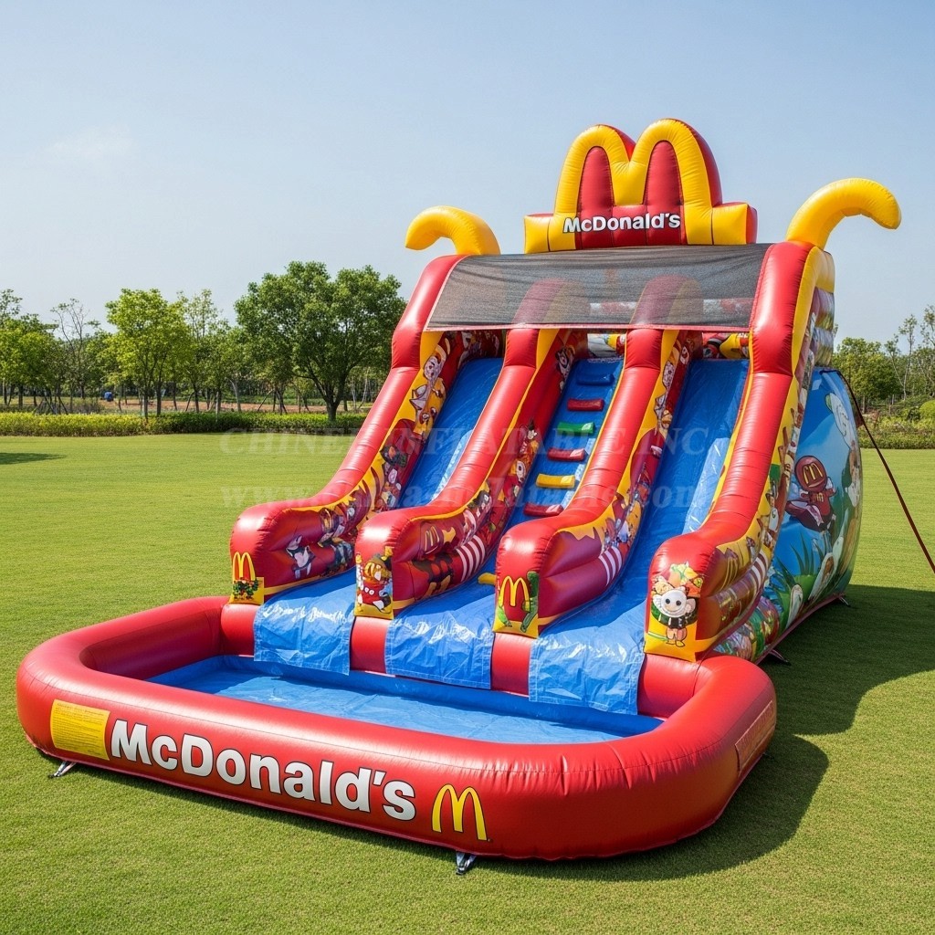 T8-8478 Mcdonald Theme Inflatable Water Slide