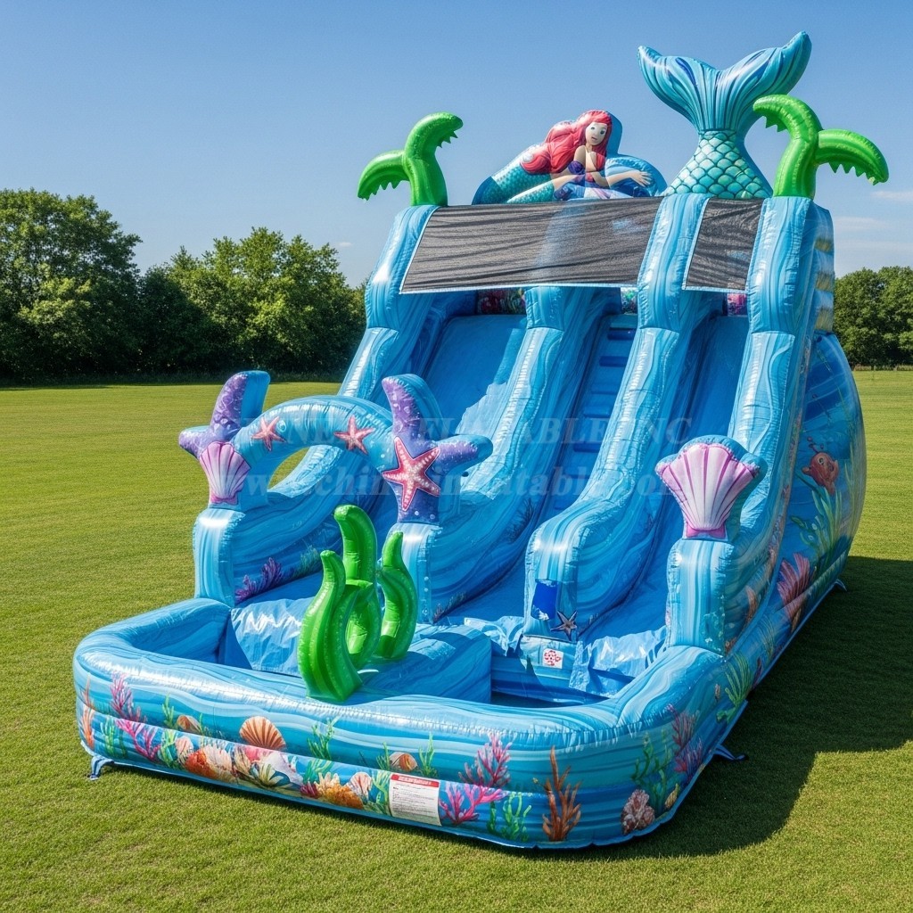 T8-8639 Mermaid Theme Inflatable Water Slide