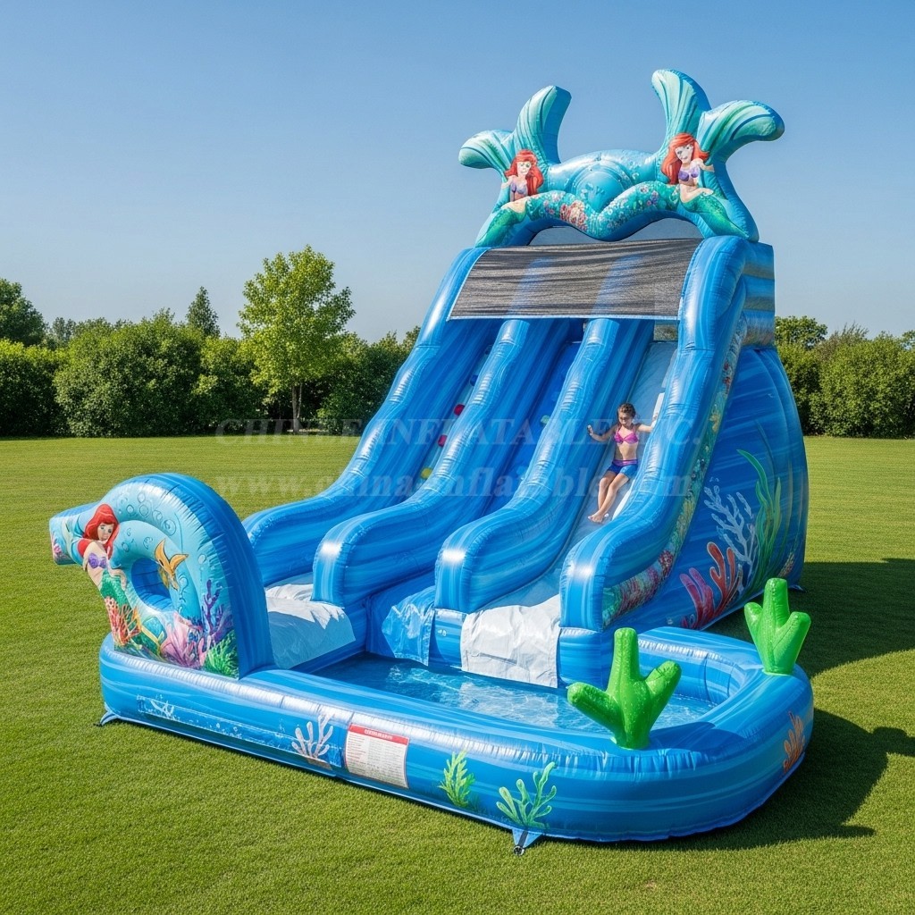 T8-8640 Mermaid Theme Inflatable Water Slide