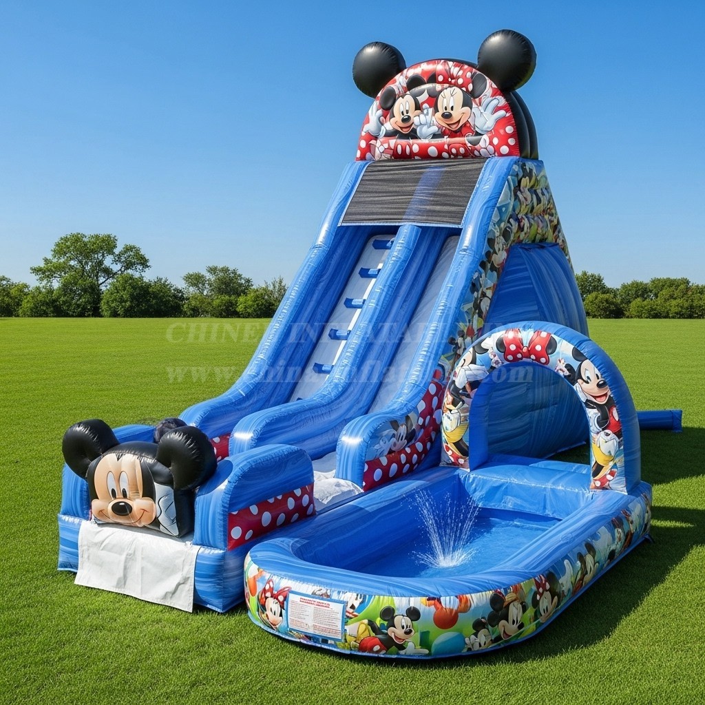 T8-8642 Mickey & Minnie Theme Inflatable Water Slide