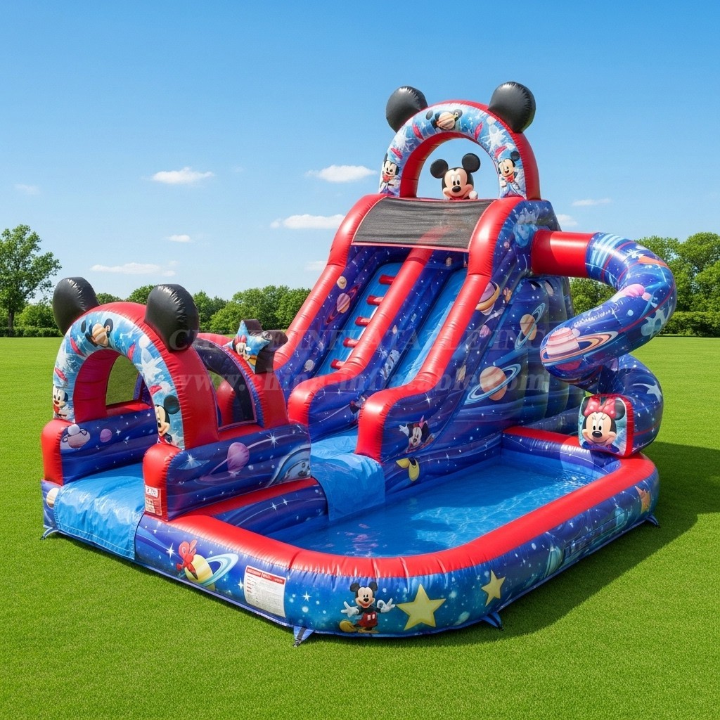 T8-8643 Mickey & Minnie Theme Inflatable Water Slide