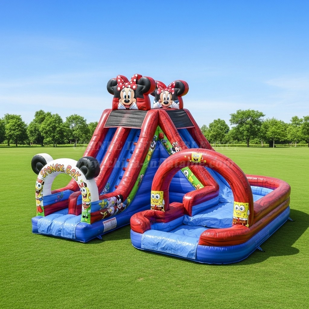 T8-8647 Mickey & Minnie Theme Inflatable Water Slide
