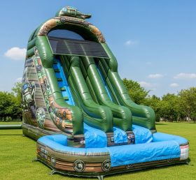 T8-8485 Military Style Theme Inflatable Water Slide