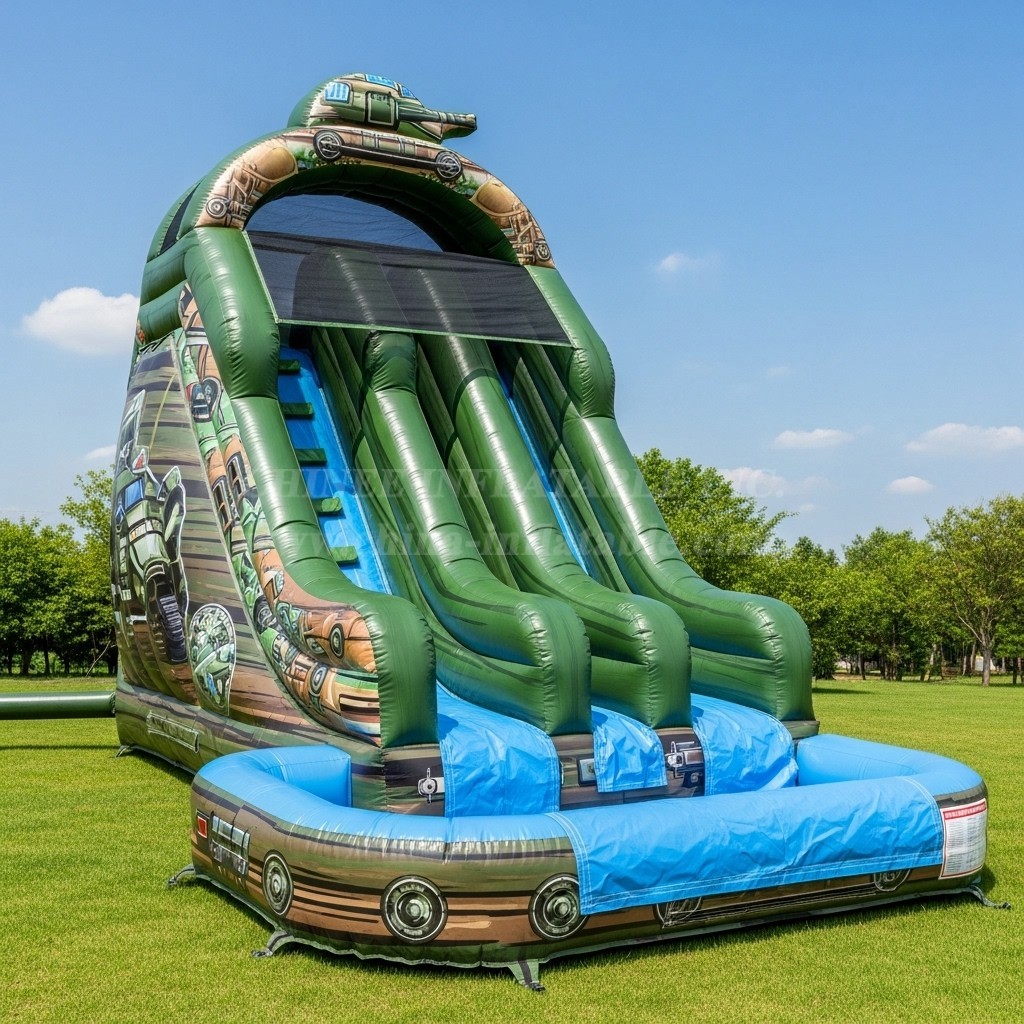 T8-8485 Military Style Theme Inflatable Water Slide