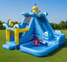 T8-8651 Minions Theme Inflatable Water Slide