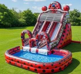 T8-8653 Miraculous Ladybug Theme Inflatable Water Slide