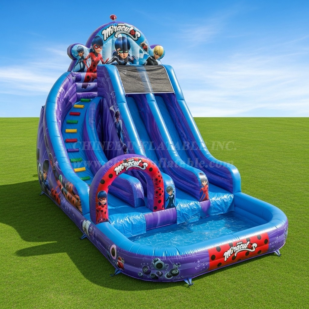 T8-8654 Miraculous Ladybug Theme Inflatable Water Slide