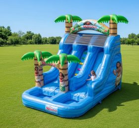 T8-8490 Moana Theme Inflatable Water Slide
