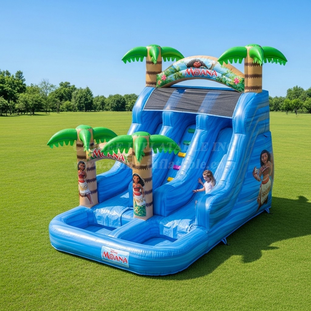 T8-8490 Moana Theme Inflatable Water Slide