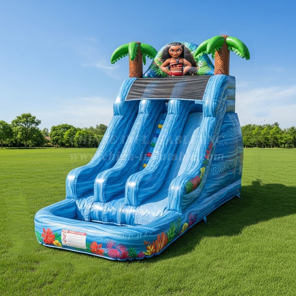 T8-8491 Moana Theme Inflatable Water Slide