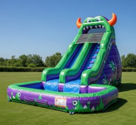 T8-8492 Monster Theme Inflatable Water Slide