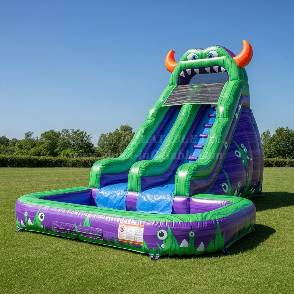 T8-8492 Monster Theme Inflatable Water Slide