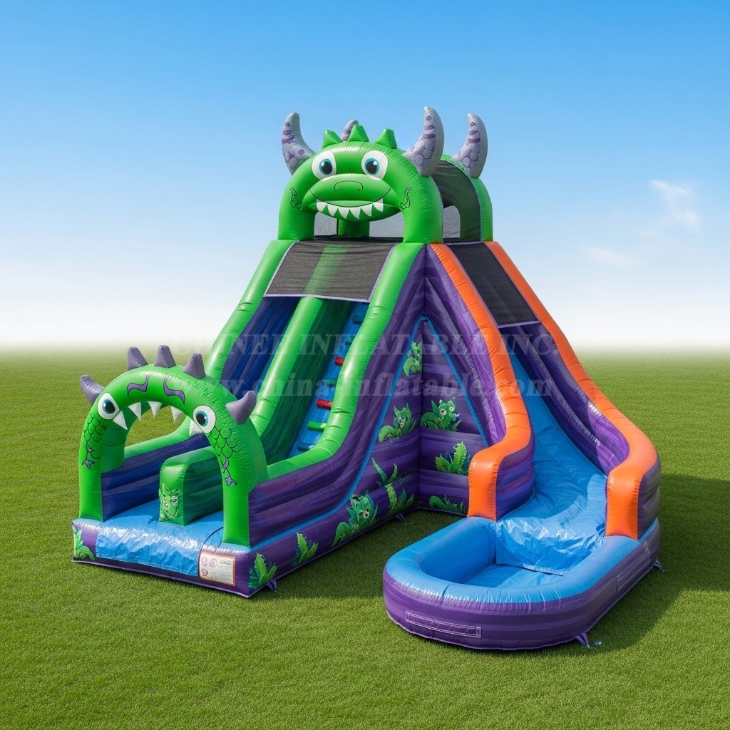 T8-8656 Monster Theme Inflatable Water Slide