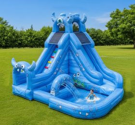 T8-8657 Monster Theme Inflatable Water Slide