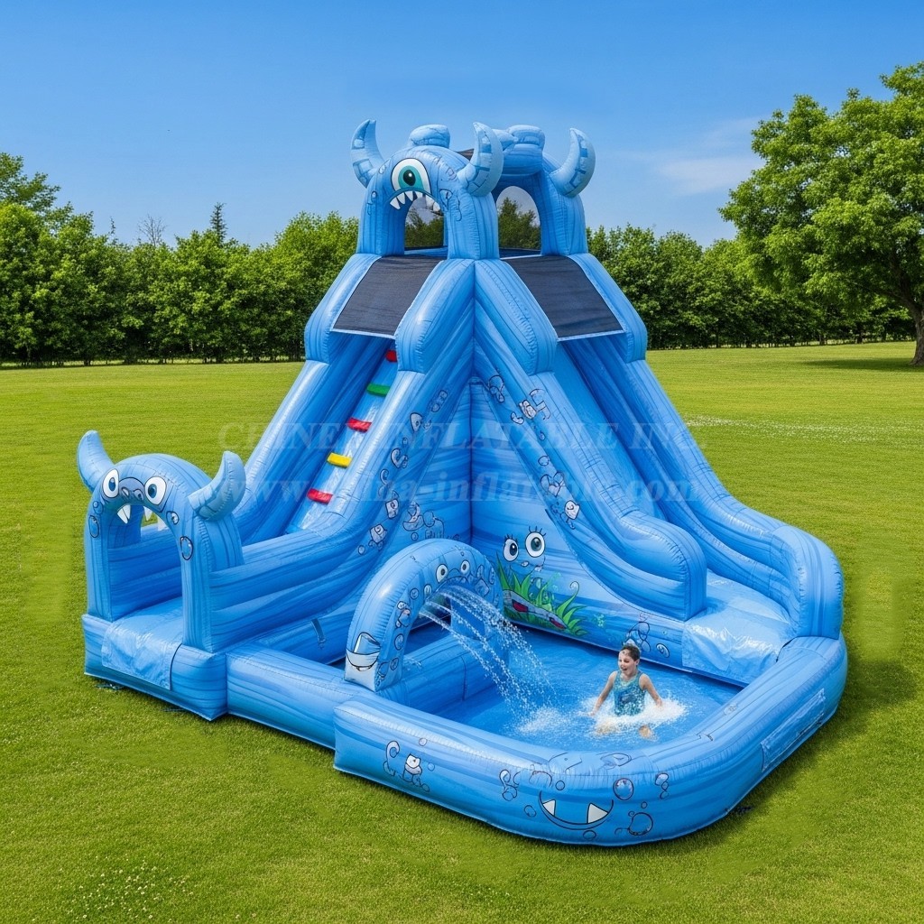 T8-8657 Monster Theme Inflatable Water Slide