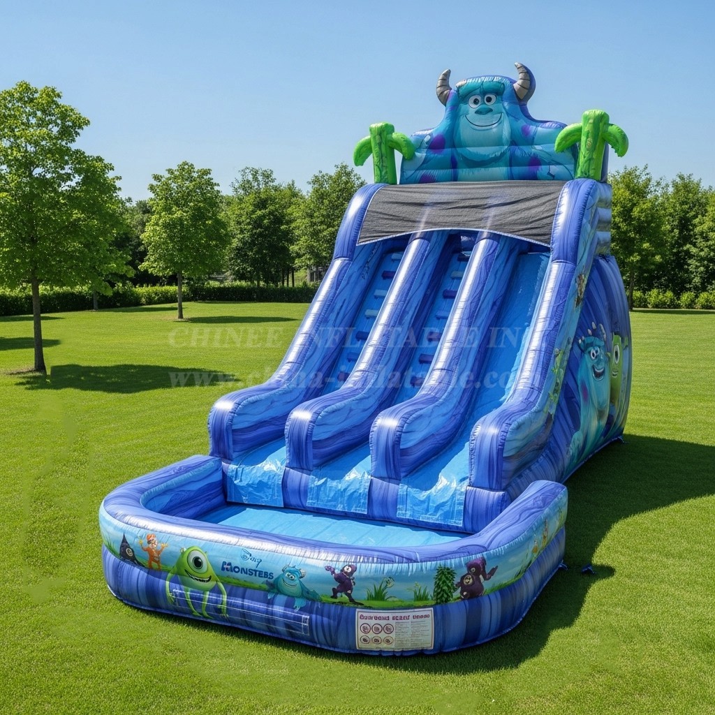 T8-8494 Monsters Inc Theme Inflatable Water Slide