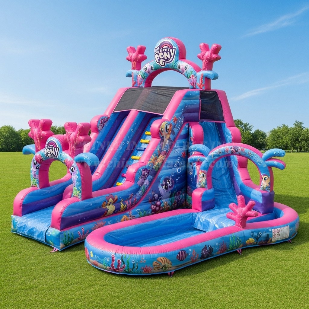T8-8663 My Little Pony Theme Inflatable Water Slide