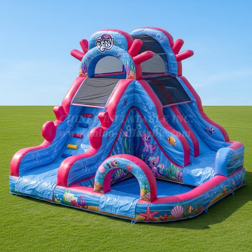 T8-8665 My Little Pony Theme Inflatable Water Slide