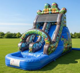 T8-8498 Ninja Turtles Theme Inflatable Water Slide