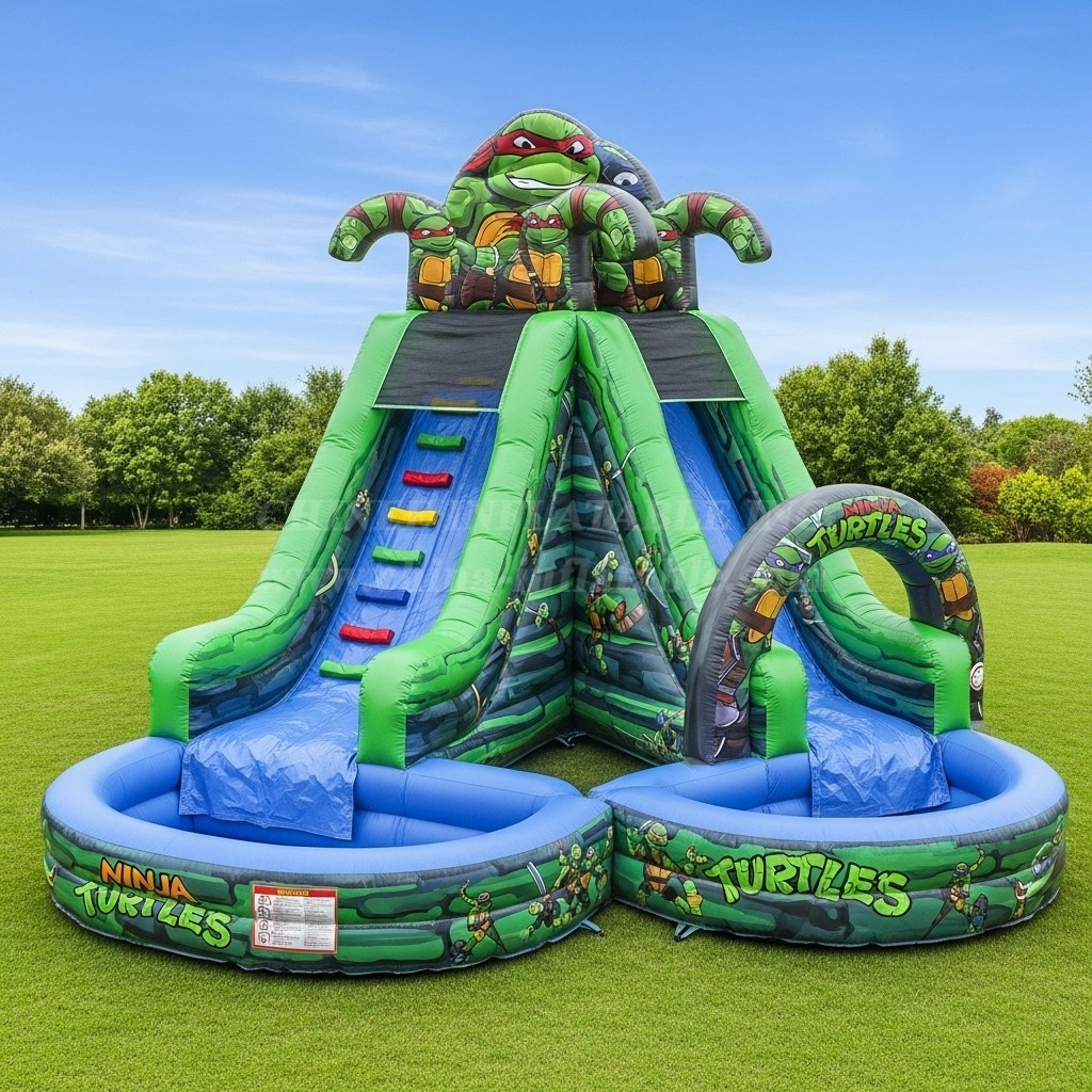 T8-8666 Ninja Turtles Theme Inflatable Water Slide