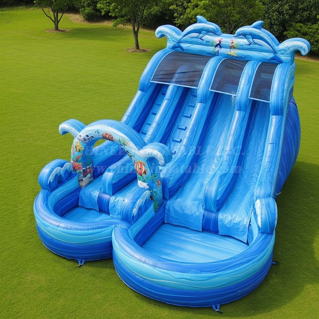 T8-8669 Ocean Theme Inflatable Water Slide
