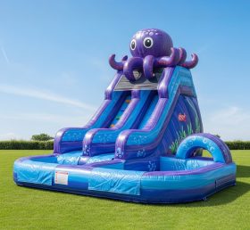 T8-8501 Octopus Theme Inflatable Water Slide