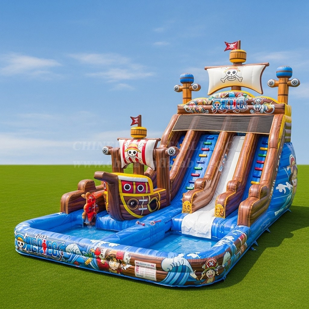 T8-8672 One Piece Theme Inflatable Water Slide