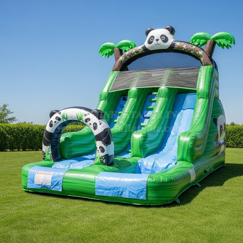 T8-8502 Panda Theme Inflatable Water Slide