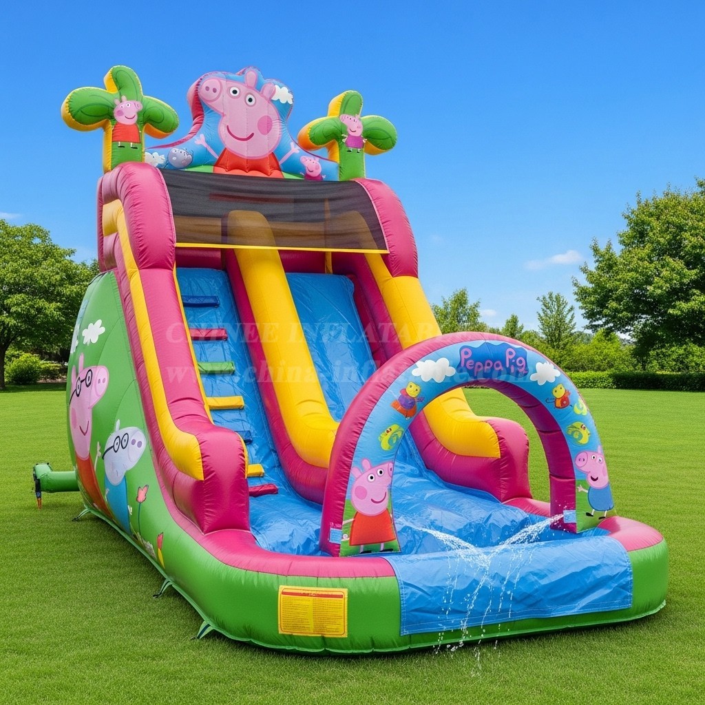 T8-8506 Peppa Pig Theme Inflatable Water Slide