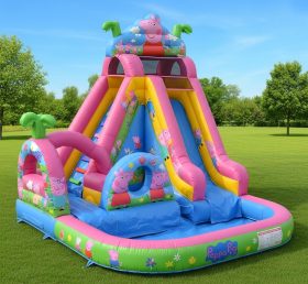 T8-8507 Peppa Pig Theme Inflatable Water Slide