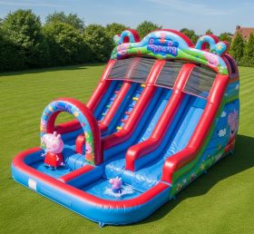 T8-8676 Peppa Pig Theme Inflatable Water Slide