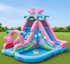 T8-8677 Peppa Pig Theme Inflatable Water Slide
