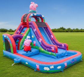 T8-8679 Peppa Pig Theme Inflatable Water Slide