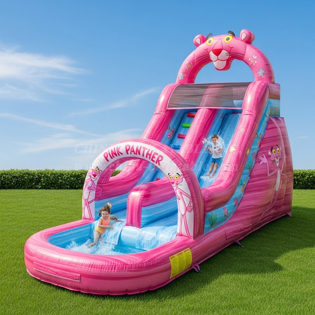 T8-8508 Pink Panther Theme Inflatable Water Slide