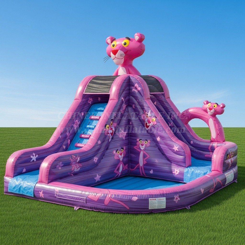 T8-8509 Pink Panther Theme Inflatable Water Slide