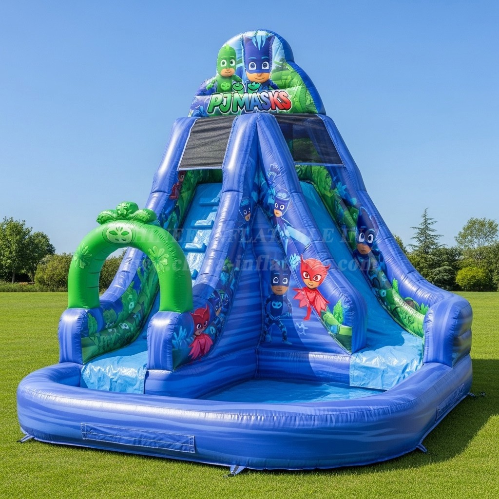 T8-8512 Pj Masks Theme Inflatable Water Slide