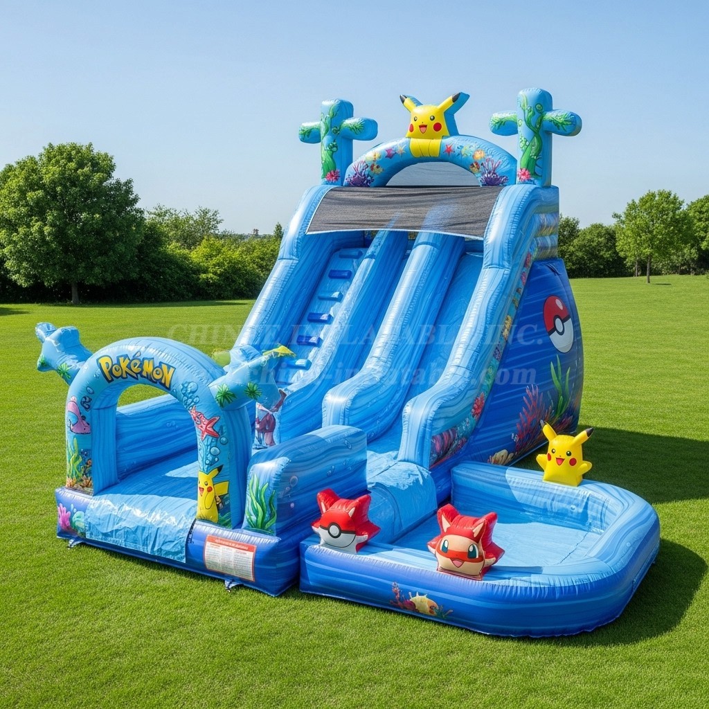 T8-8680 Pokemon Theme Inflatable Water Slide