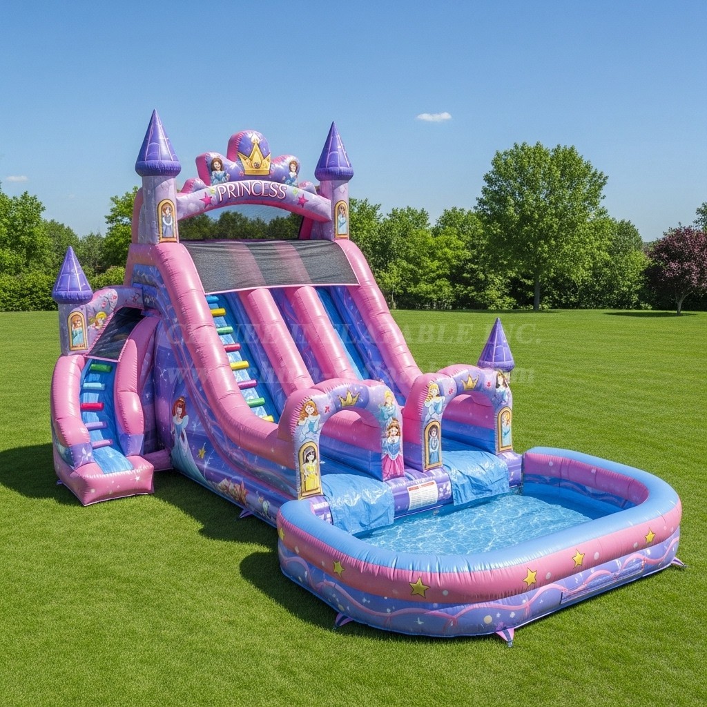 T8-8684 Princess Parties Theme Inflatable Water Slide