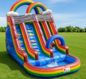 T8-8522 Rainbow Theme Inflatable Water Slide