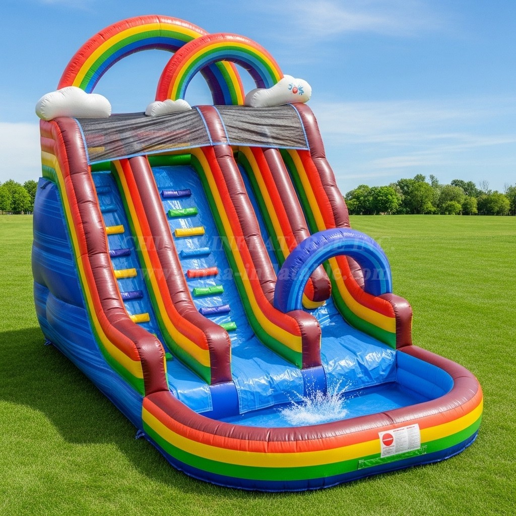 T8-8522 Rainbow Theme Inflatable Water Slide