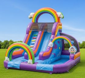 T8-8523 Rainbow Theme Inflatable Water Slide