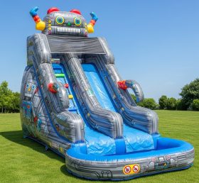 T8-8526 Robot Theme Inflatable Water Slide