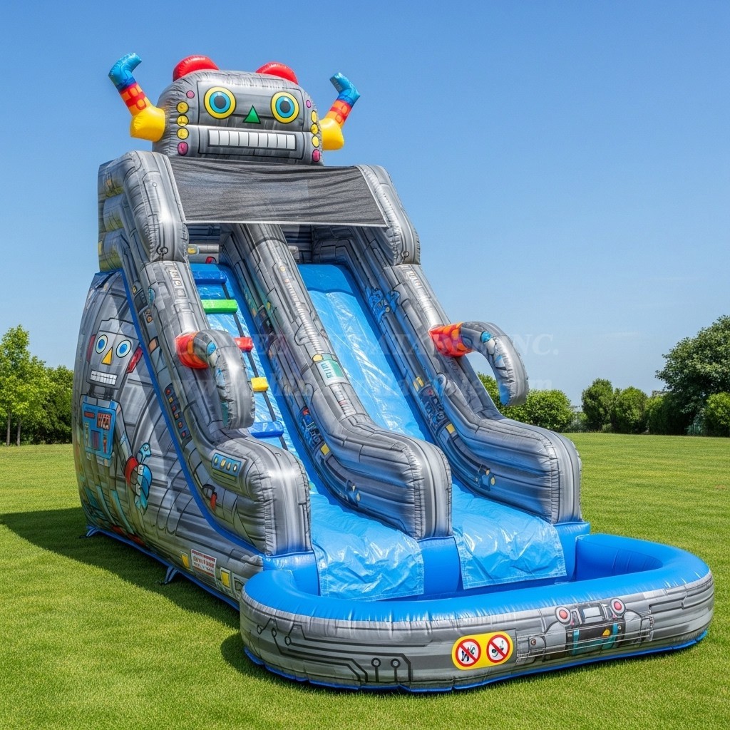 T8-8526 Robot Theme Inflatable Water Slide