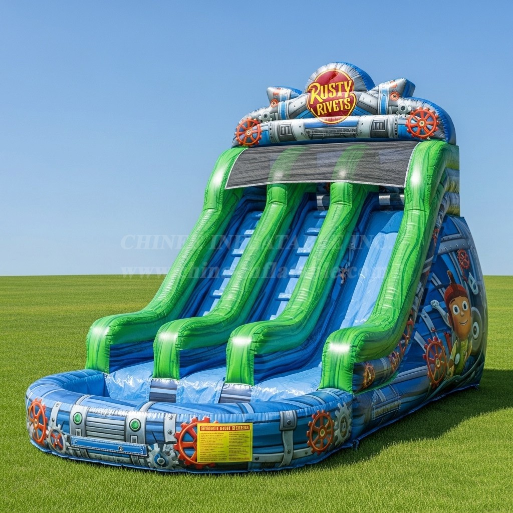 T8-8528 Rusty Rivets Theme Inflatable Water Slide