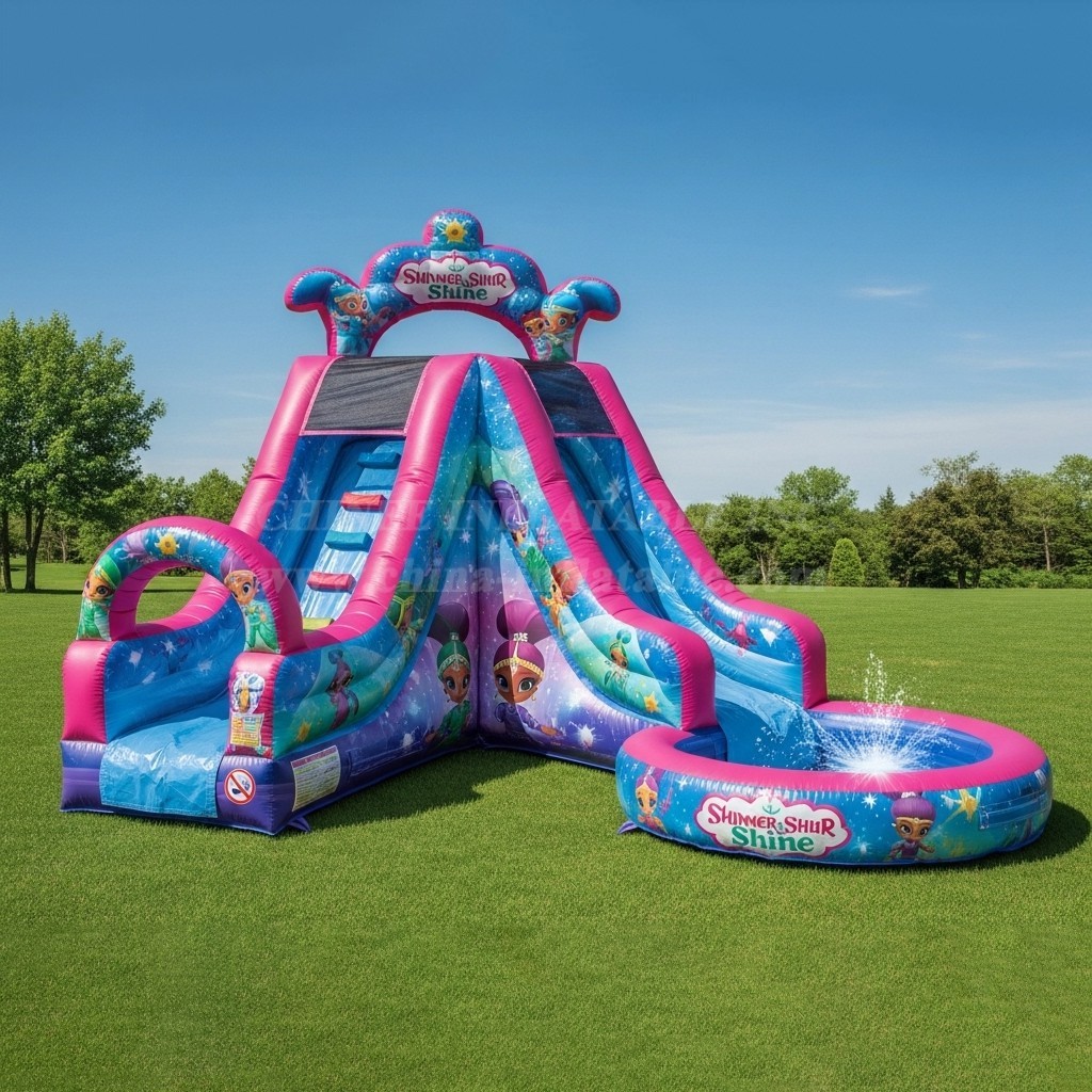 T8-8533 Shimmer & Shine Theme Inflatable Water Slide