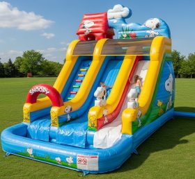 T8-8697 Snoopy Theme Inflatable Water Slide