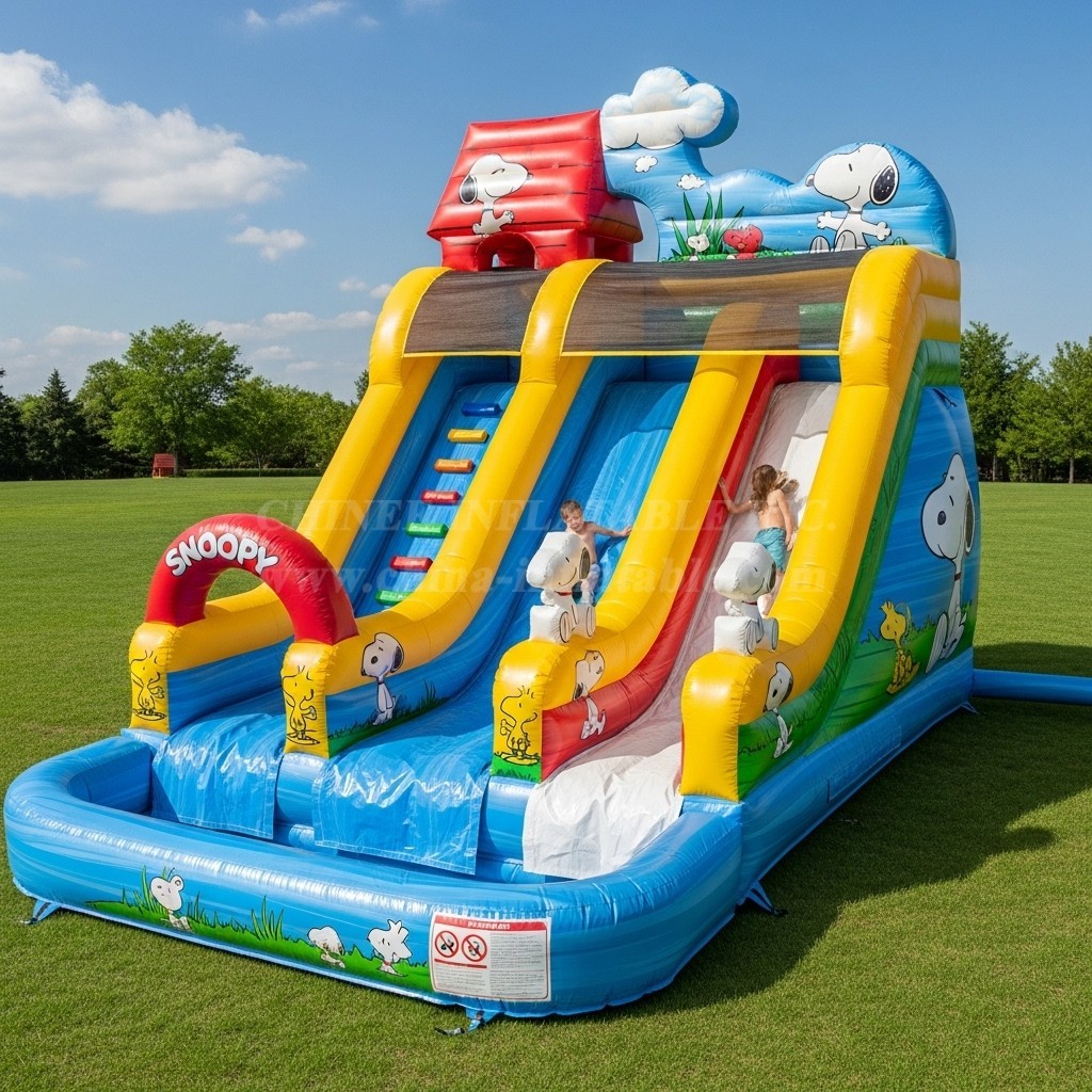 T8-8697 Snoopy Theme Inflatable Water Slide