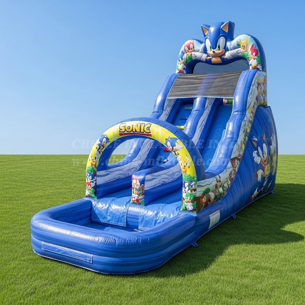 T8-8536 Sonic Theme Inflatable Water Slide