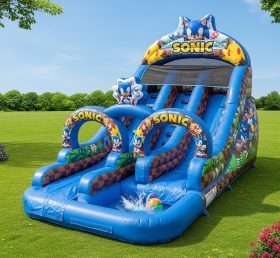 T8-8538 Sonic Theme Inflatable Water Slide