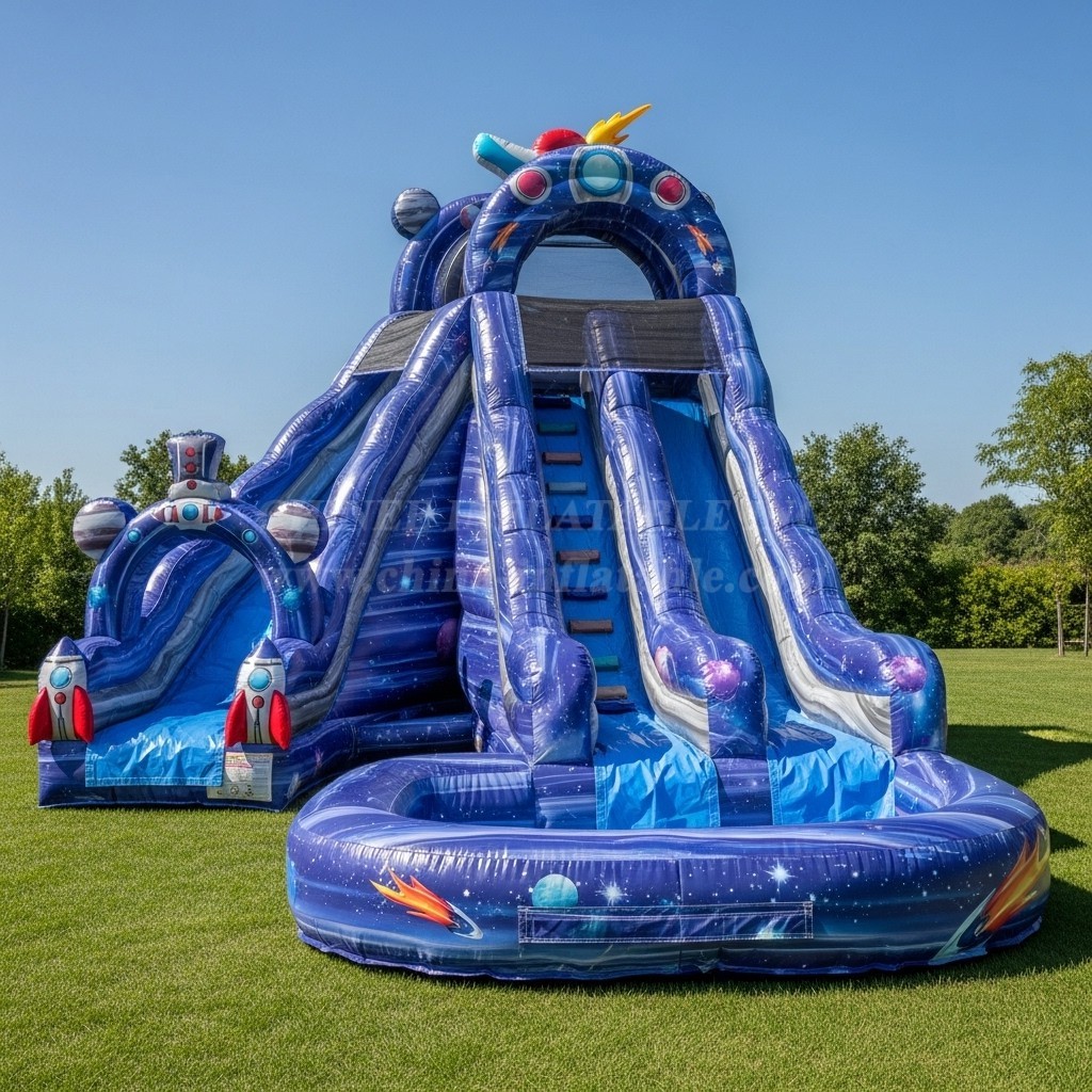 T8-8541 Space Theme Inflatable Water Slide